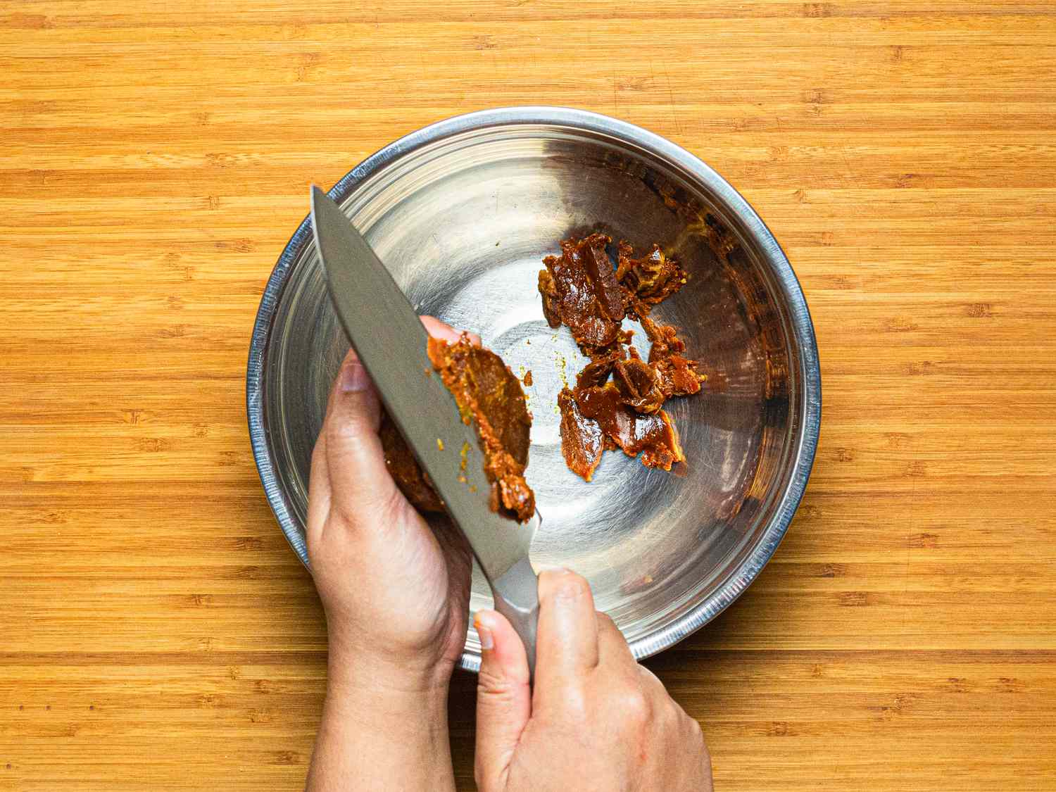 Overhead view of shaving sugar