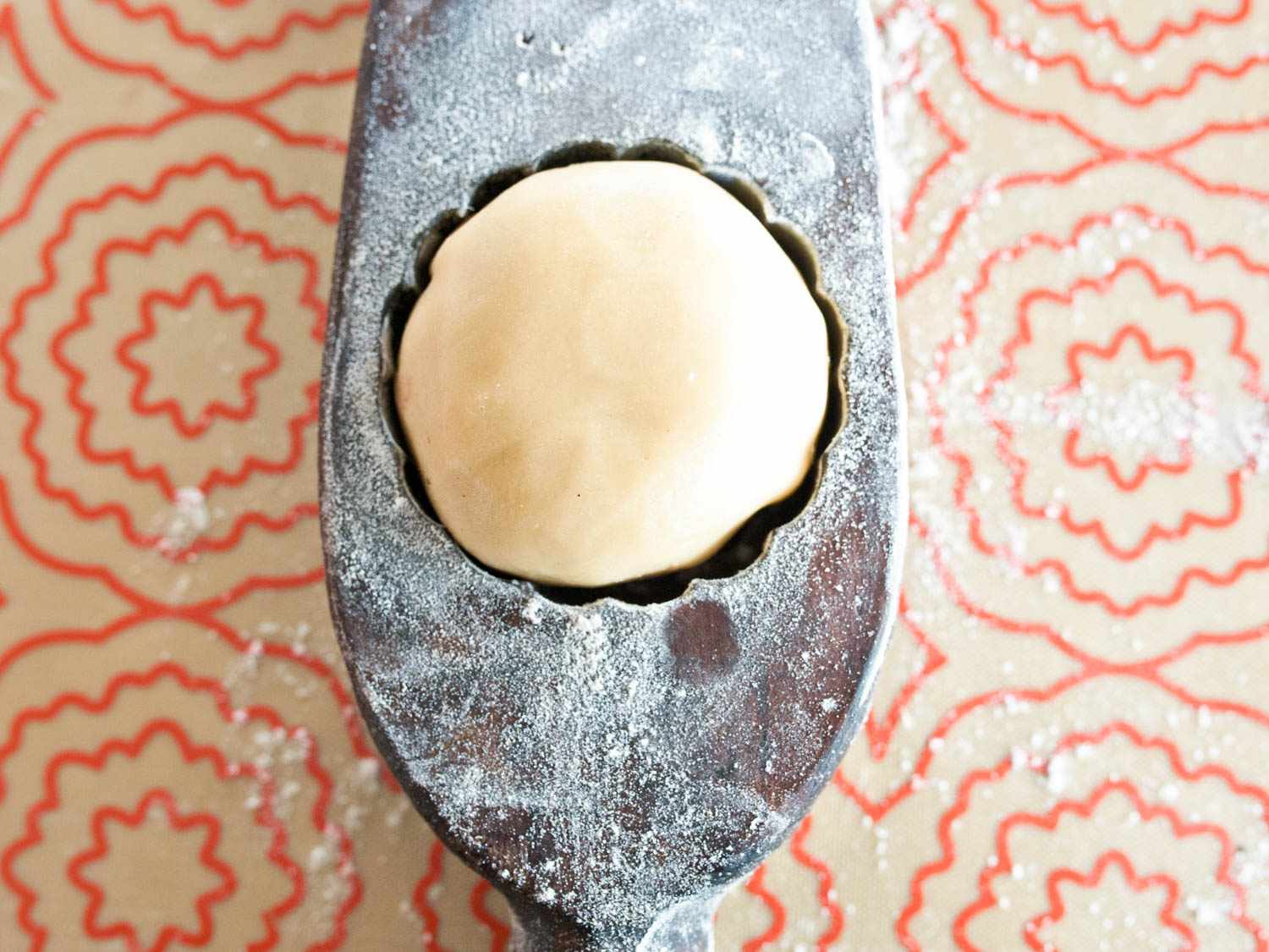 mooncake in wooden mold