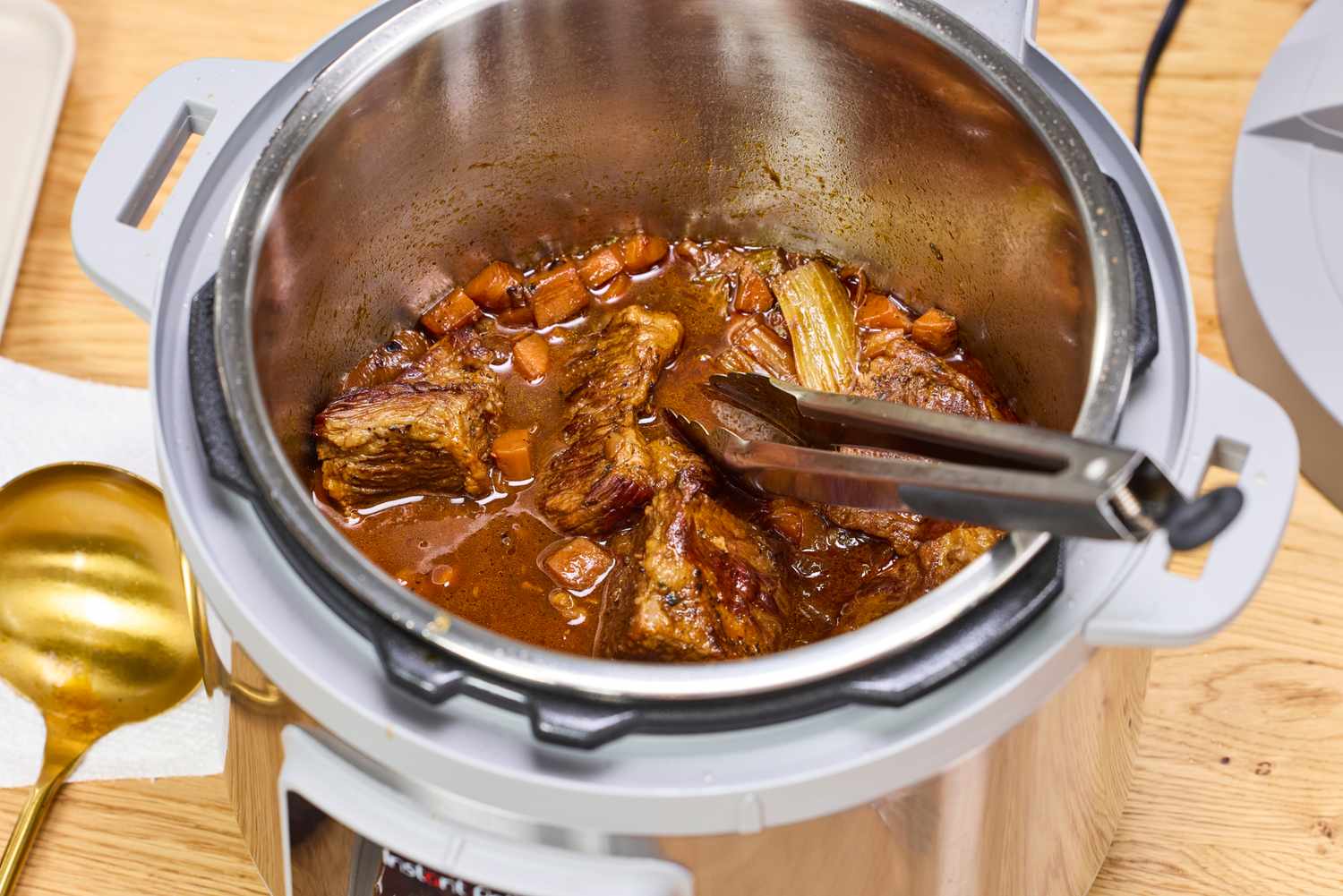 Braised meat and vegetables in the Instant Pot Duo Plus 8-Quart Multi-Use Pressure Cooker V4