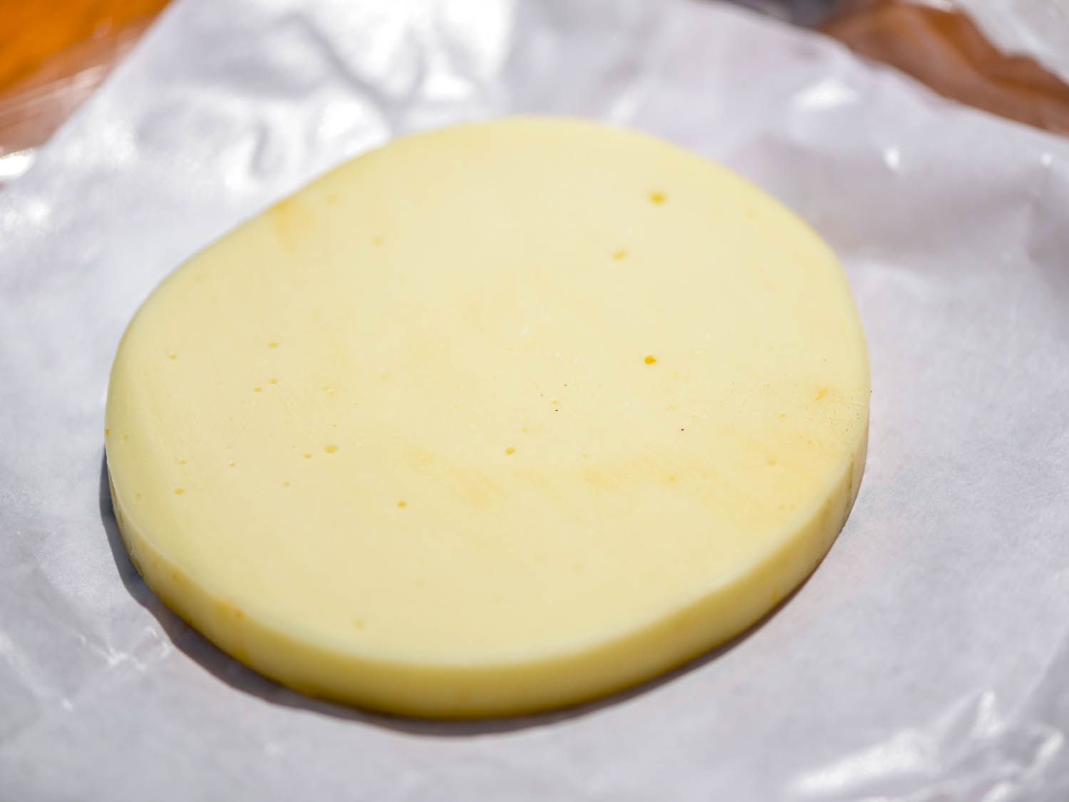 a thick round slice of provolone