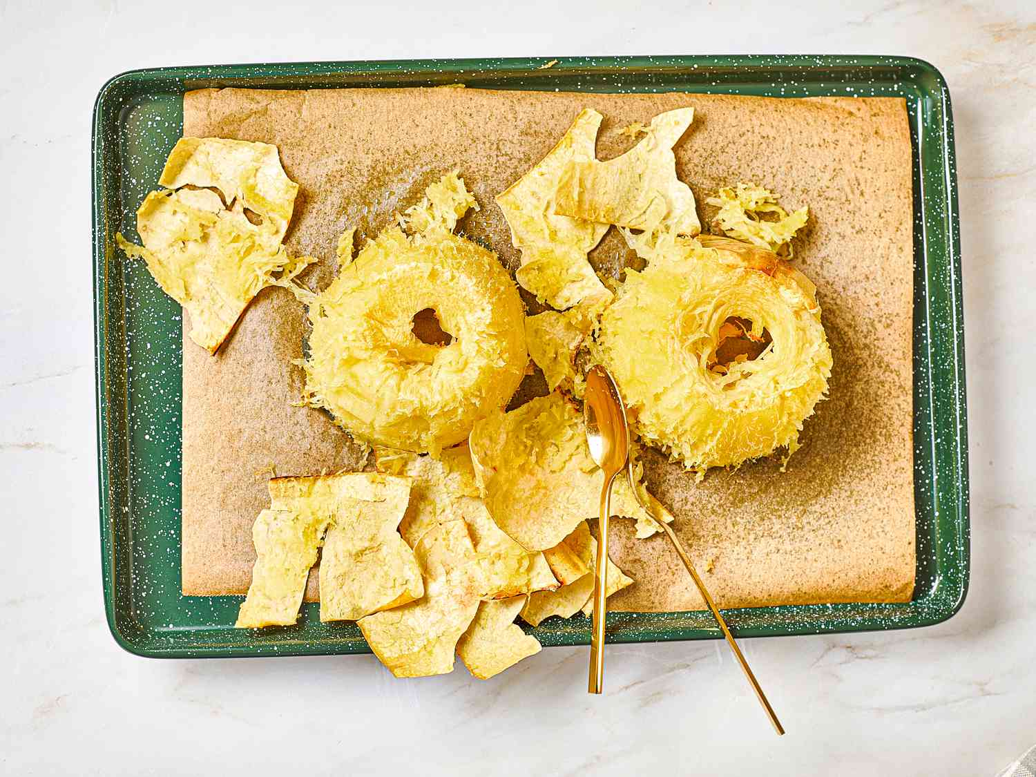 Roasted squash with ends cut off