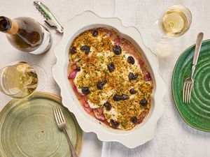 Overhead view of Sicilian Style Baked Cod