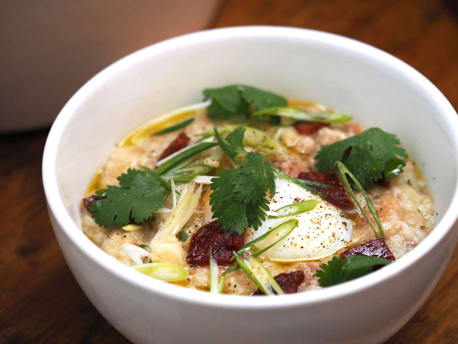 A bowl of Portuguese bread soup.
