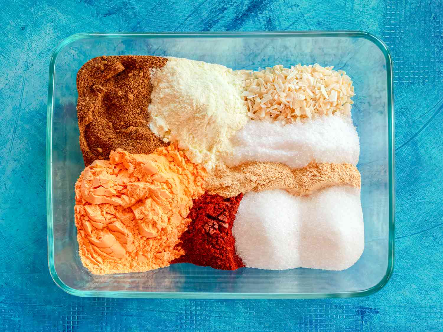 Overhead view of seasonings