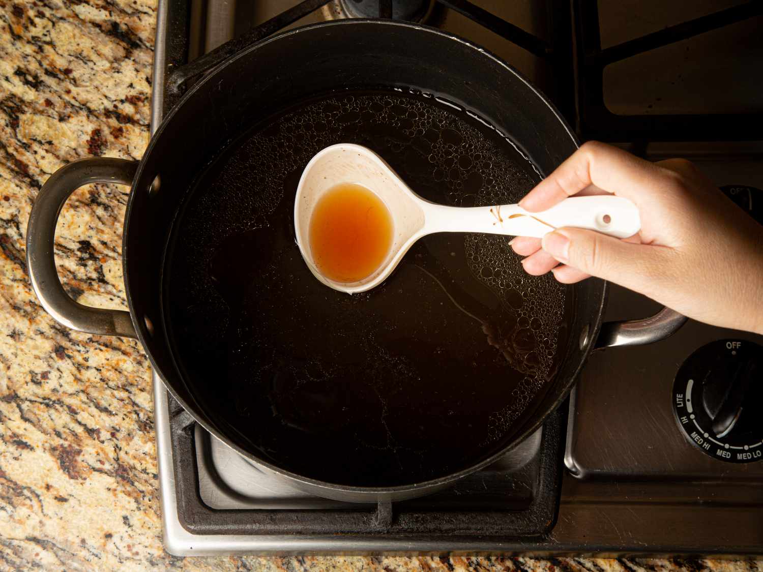 Broth returned to pot