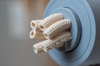 close up of pasta being made with Philips Viva Collection Pasta and Noodle Maker 