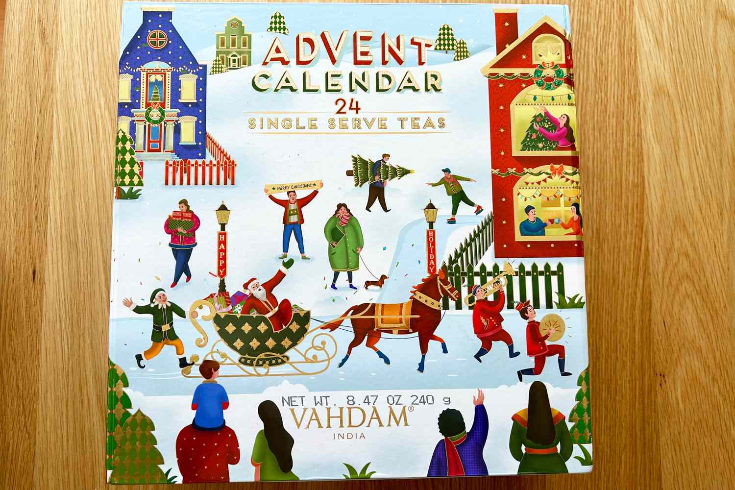 The full exterior of the Vahdam tea Advent calendar