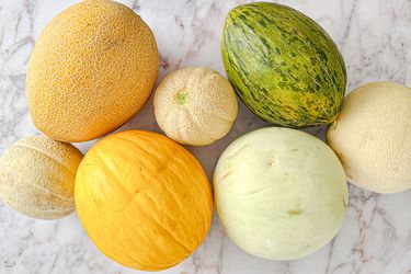 Overhead view of melons