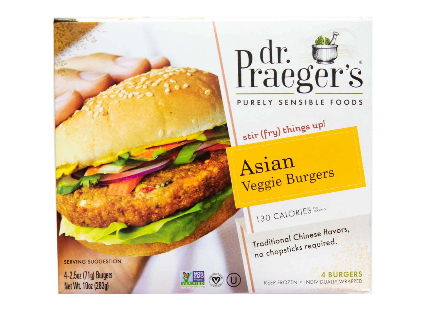 Product photo of Dr. Praeger's Asian Veggie Burger.