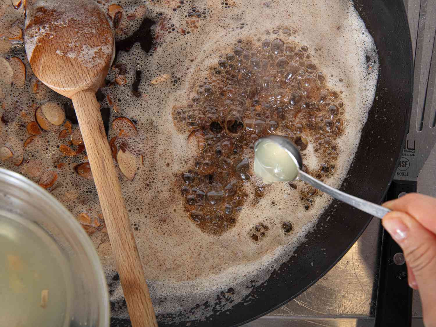 Overhead view of building sauce