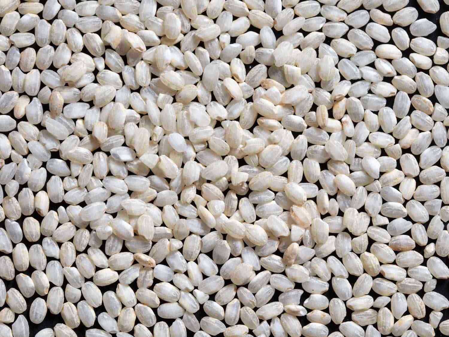 Macro view of calaspara rice.