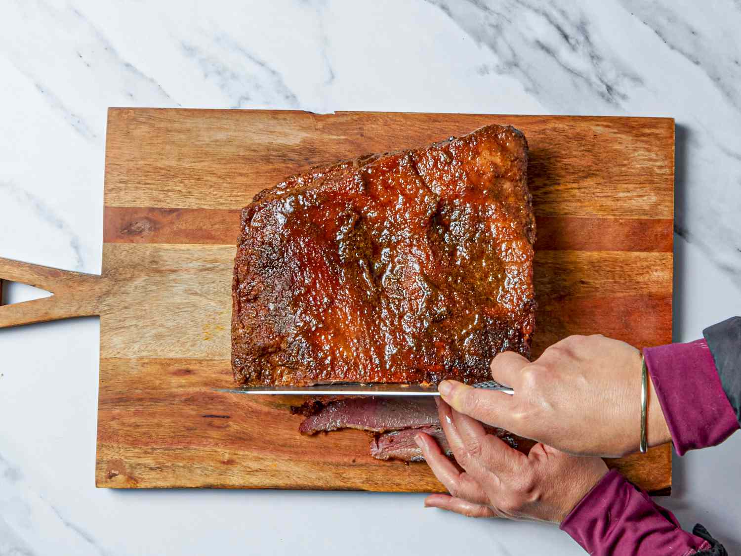 Overhead view of brisket