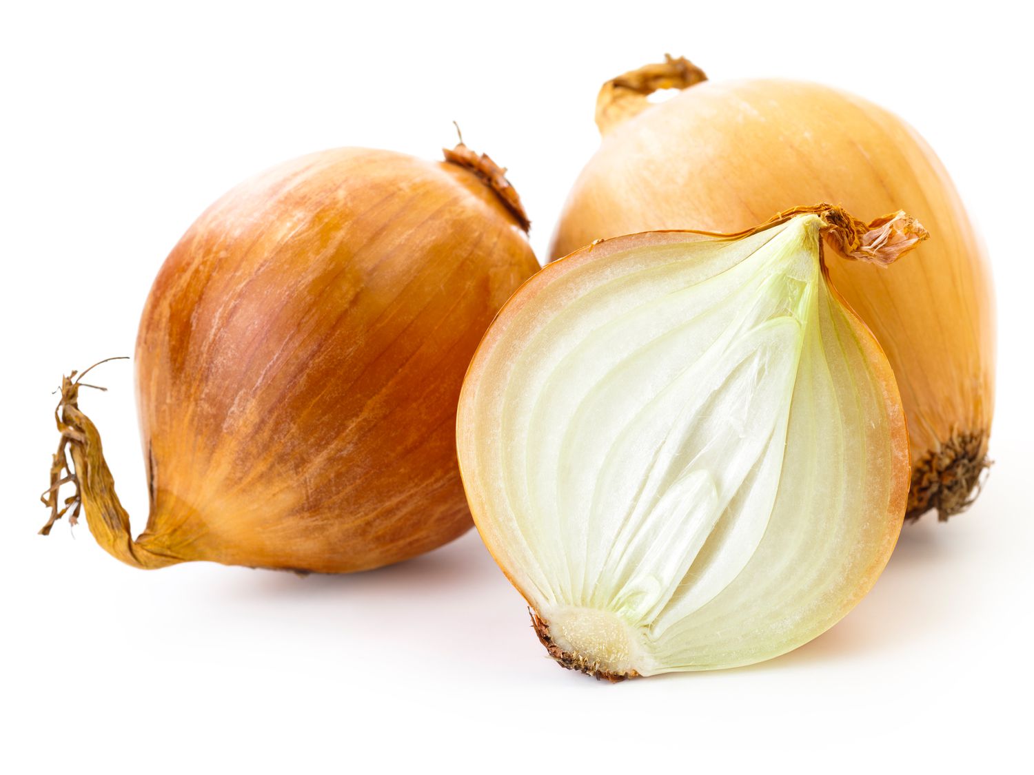 Shot of white onions on white