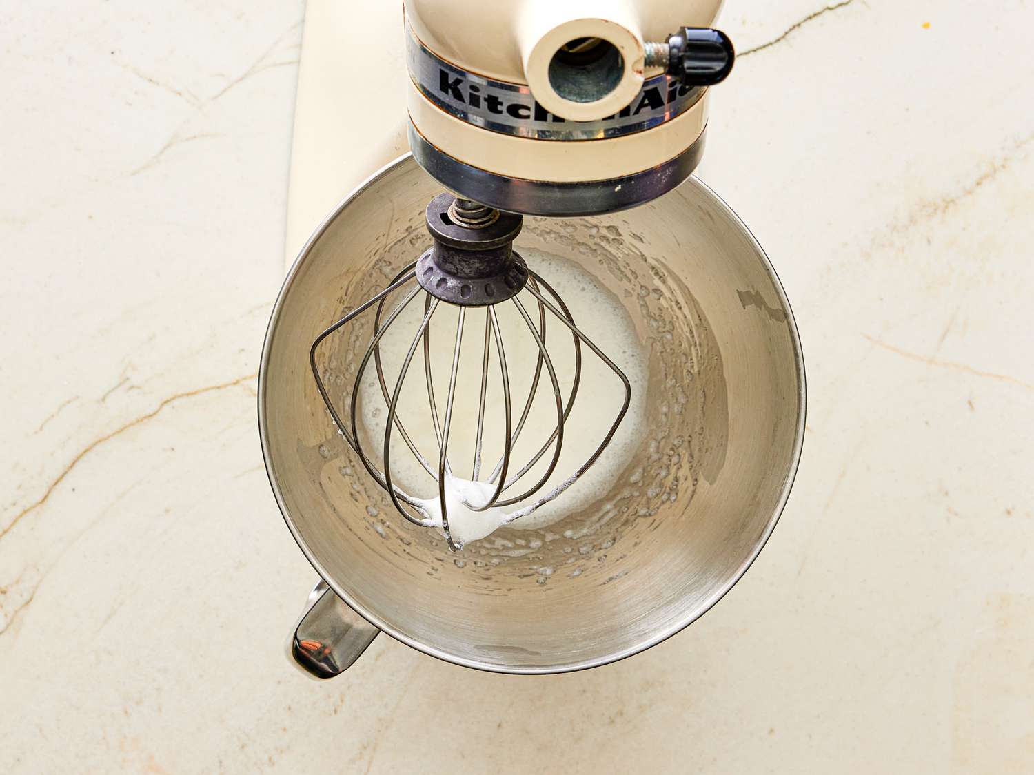 Overhead view of soft peaks