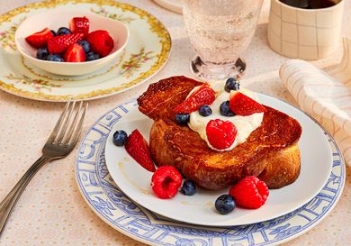 Side view of honey butter toast