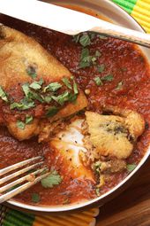 Overhead view of Chilese Rellenos