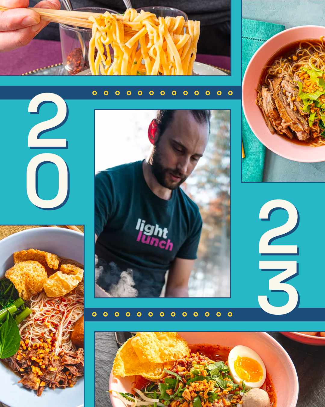 Graphic of Derek and his dishes