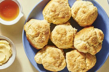 Overhead view of cathead biscuits