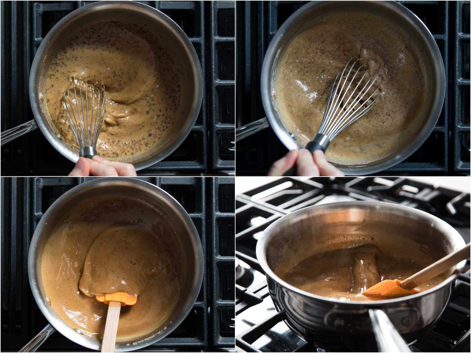 cooking the gingerbread custard