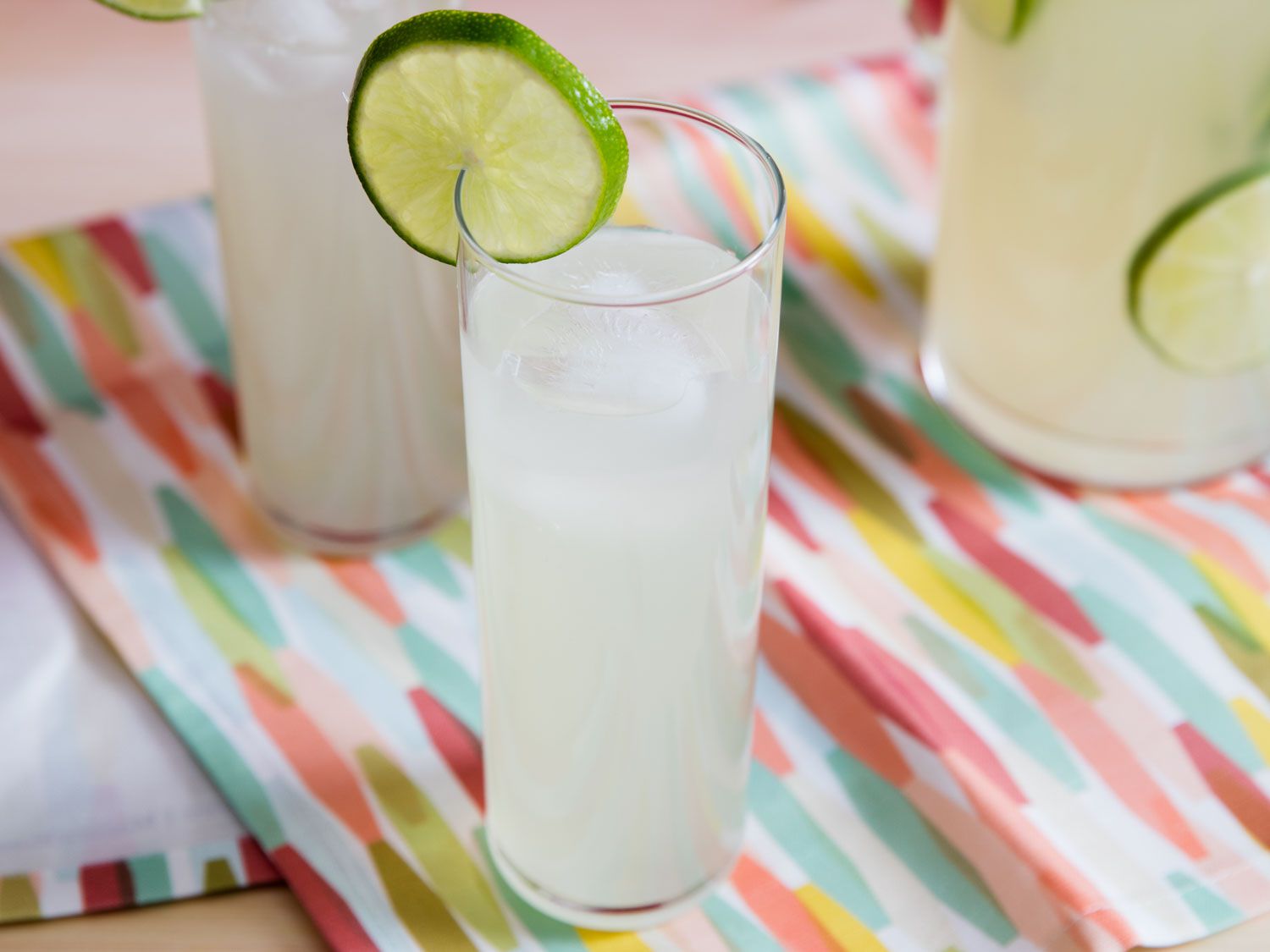 Limeade over ice served in tall glasses