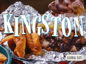 Side view of Kingston with type overlaid on the photo