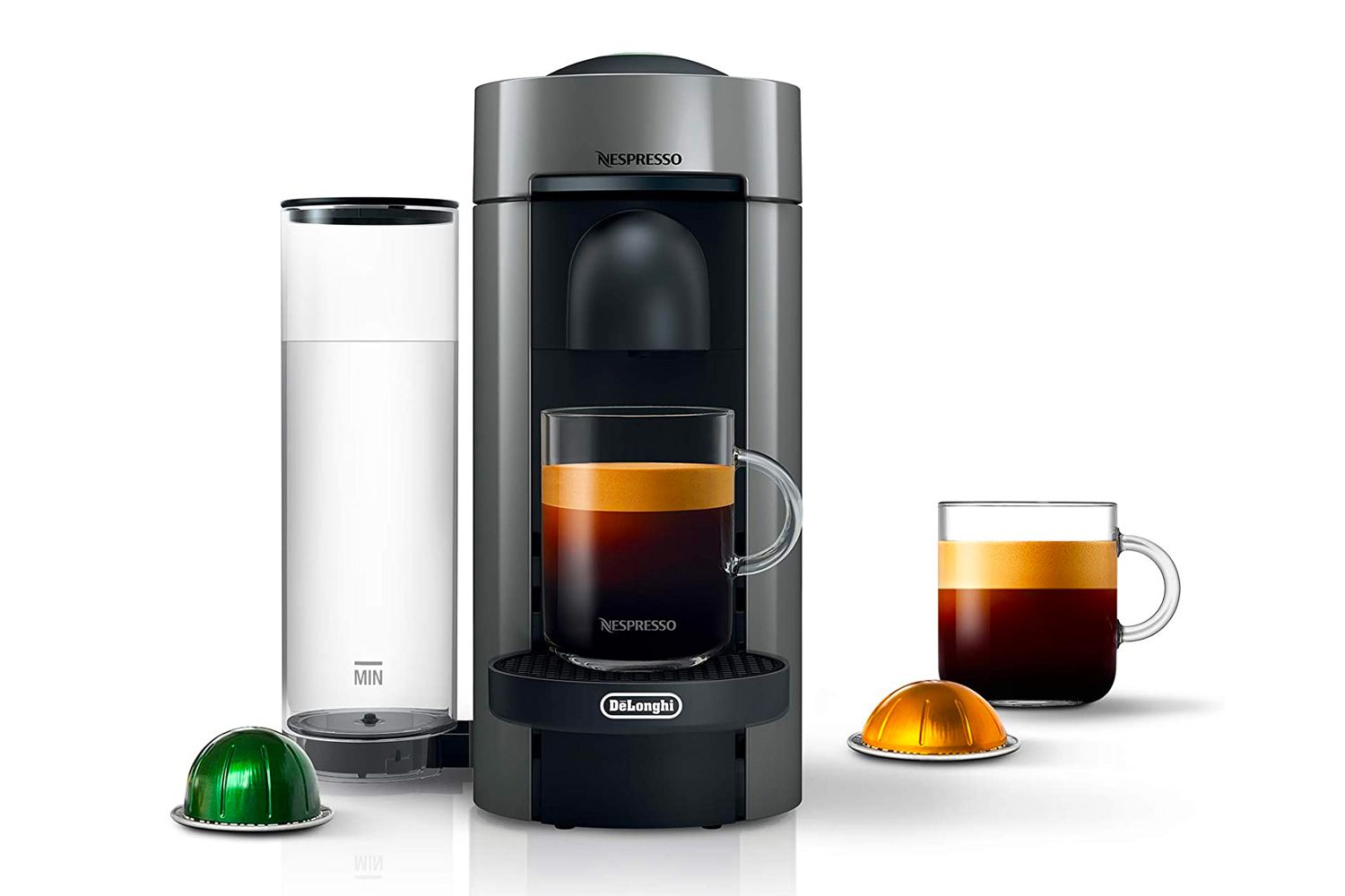 Nespresso Vertuo Plus Coffee and Espresso Maker by De'Longhi on white background