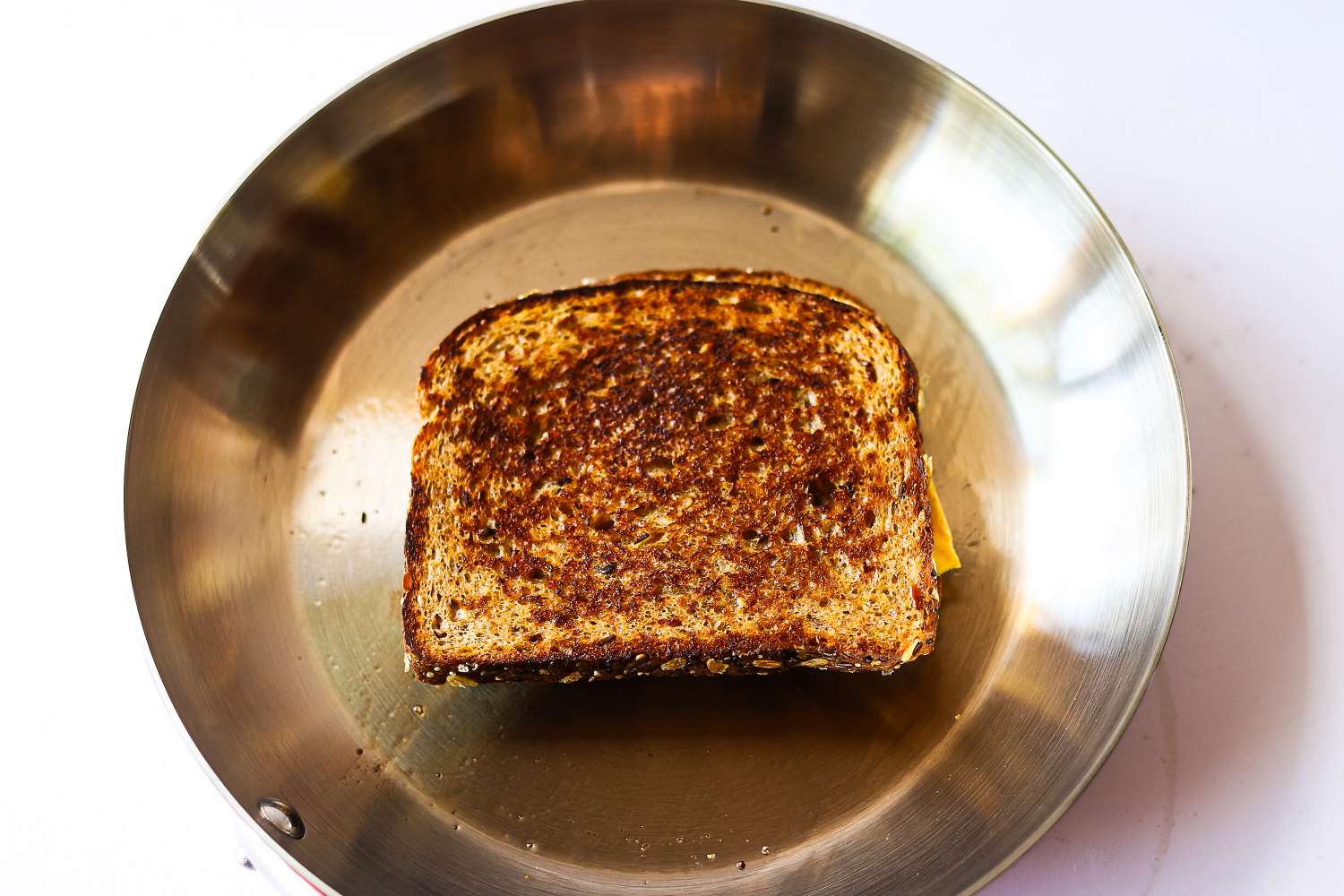 Grilled sandwich in a skillet