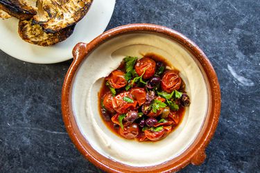 20200511-White-Bean-Dip-Puttanesca-Tomato-Salad-sasha-marx