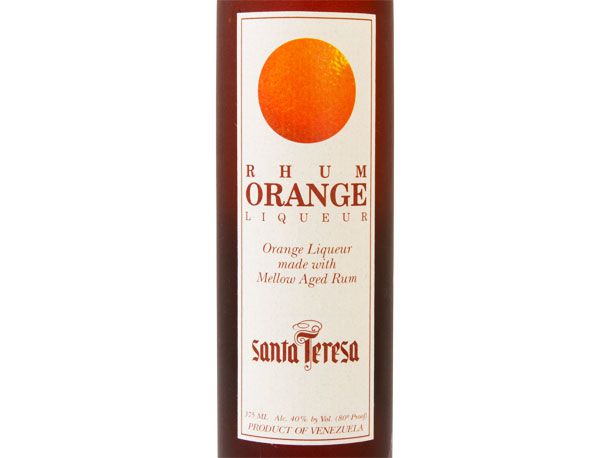 A bottle of Santa Teresa Rhum Orange Liqueur