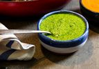 A small bowl of Italian salsa verde. 