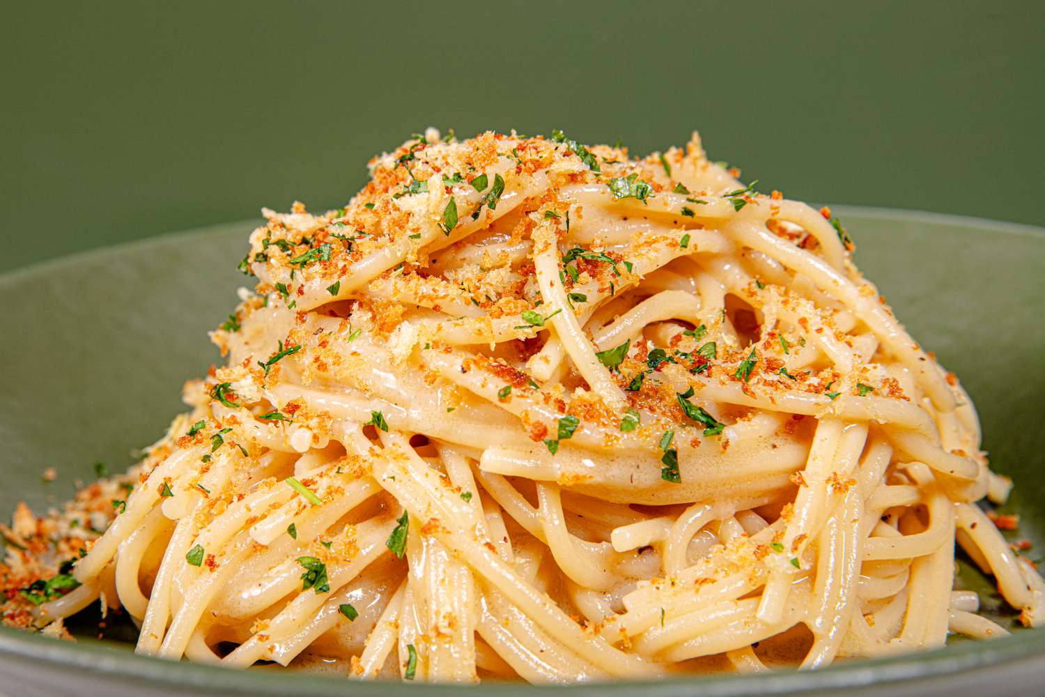 Side view of pasta