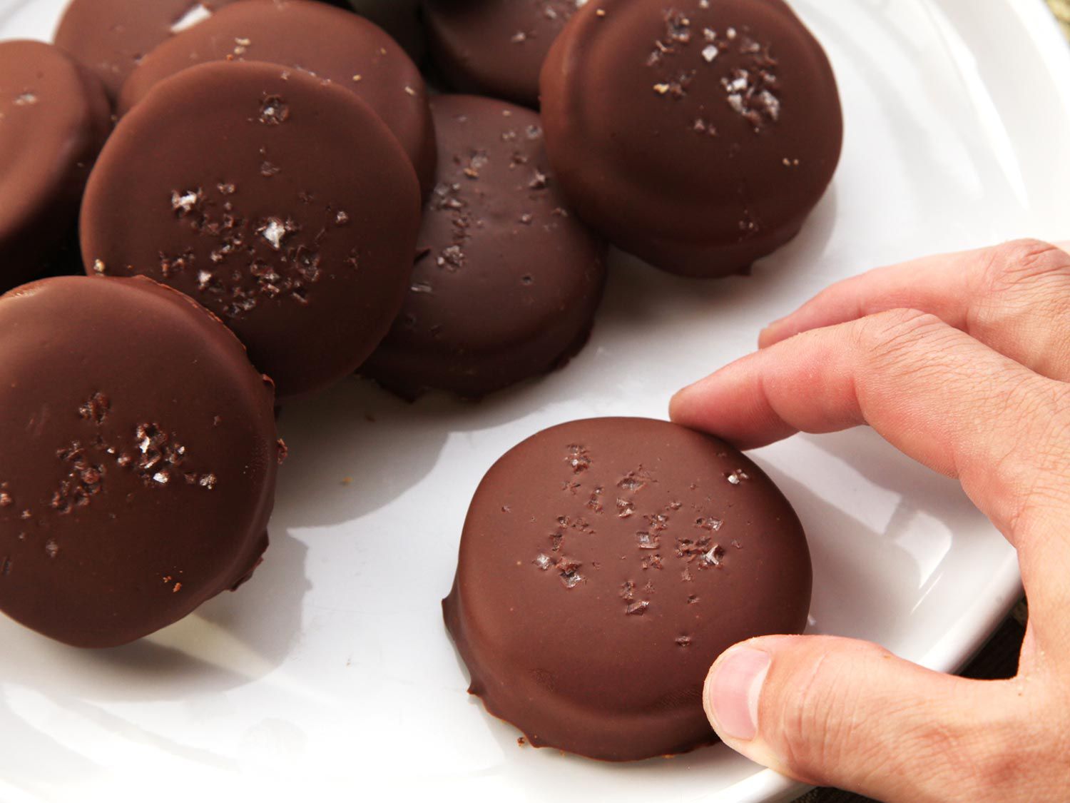 Plateful of DIY Twix cookies.