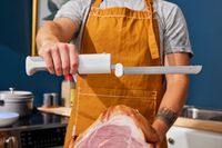 a person holding the nutrichef electric knife