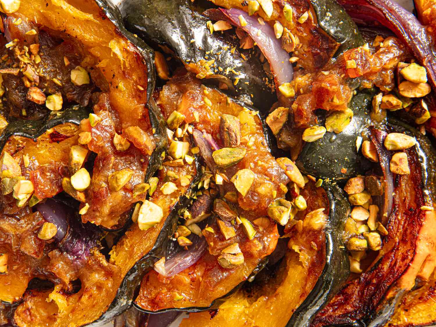 Closeup of roasted squash