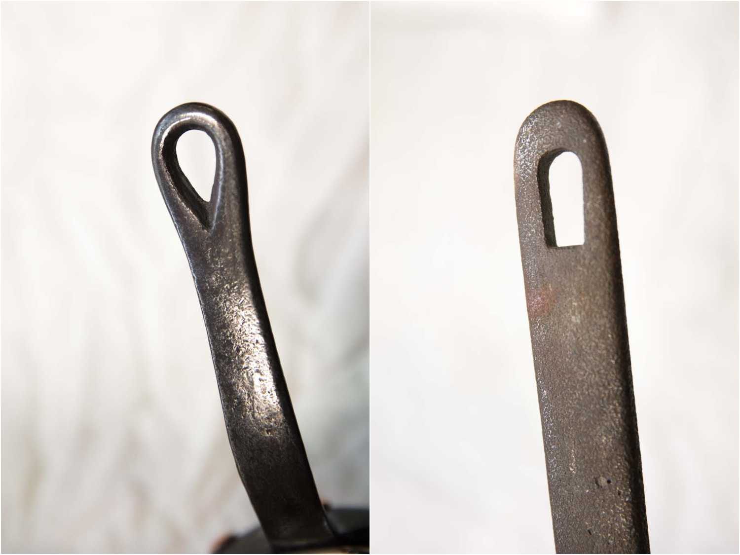 Side-by-side images showing two different style handles