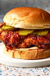 Side view of Nashville Hot Chicken Sandwich