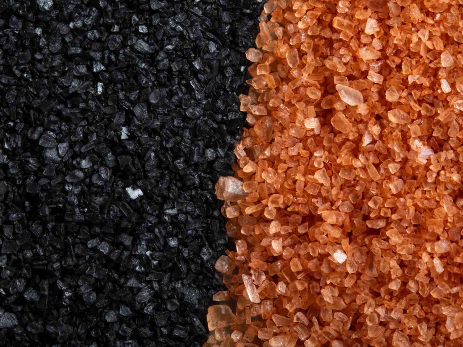 Closeup of Hawaiian black and pink salts.