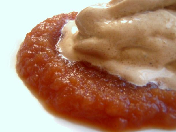 Closeup of an Apple, Browned Butter, & Sour Cream Ice Cream