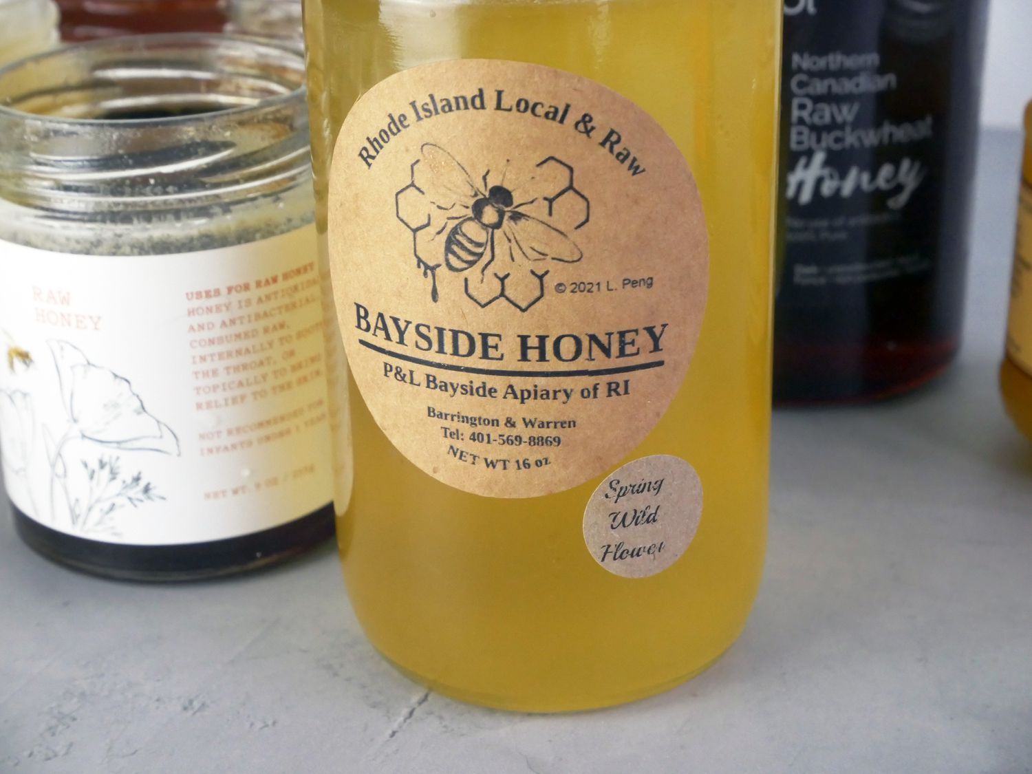 closeup of local honey from Rhode Island
