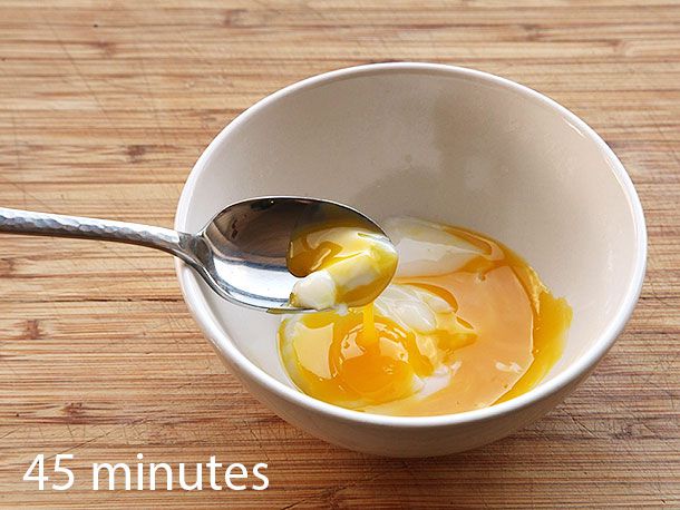 Egg cooked sous vide at 145°F for 45 minutes