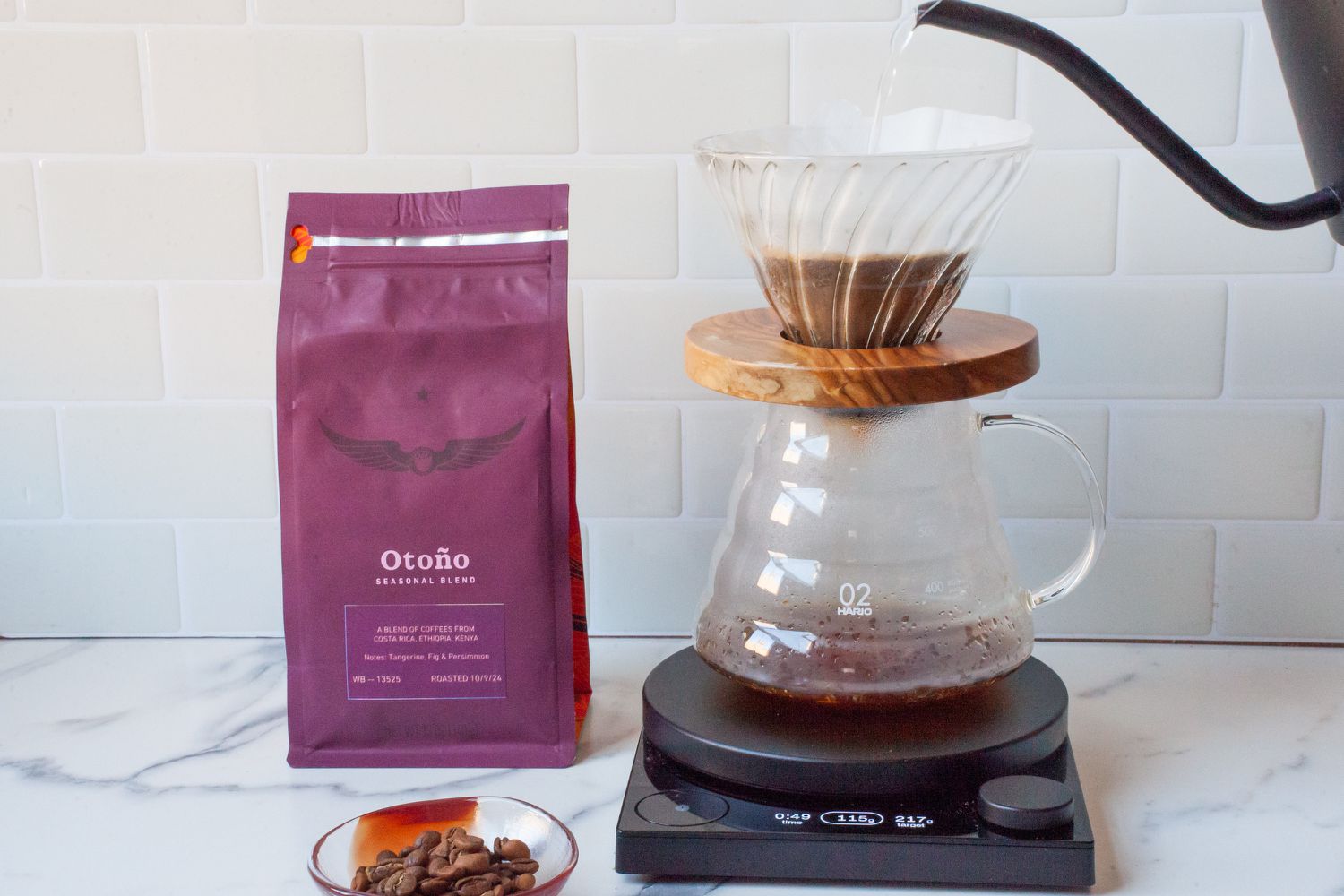 Intelligentsia Coffee on marble countertop 