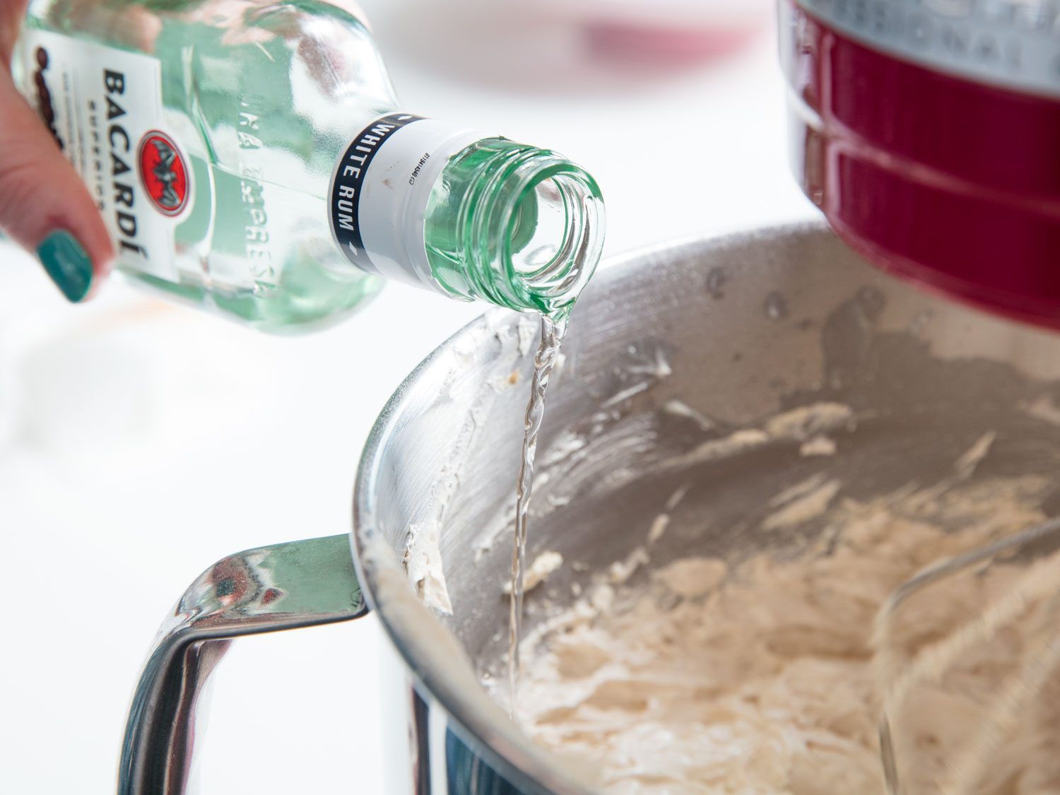 adding rum to buttercream