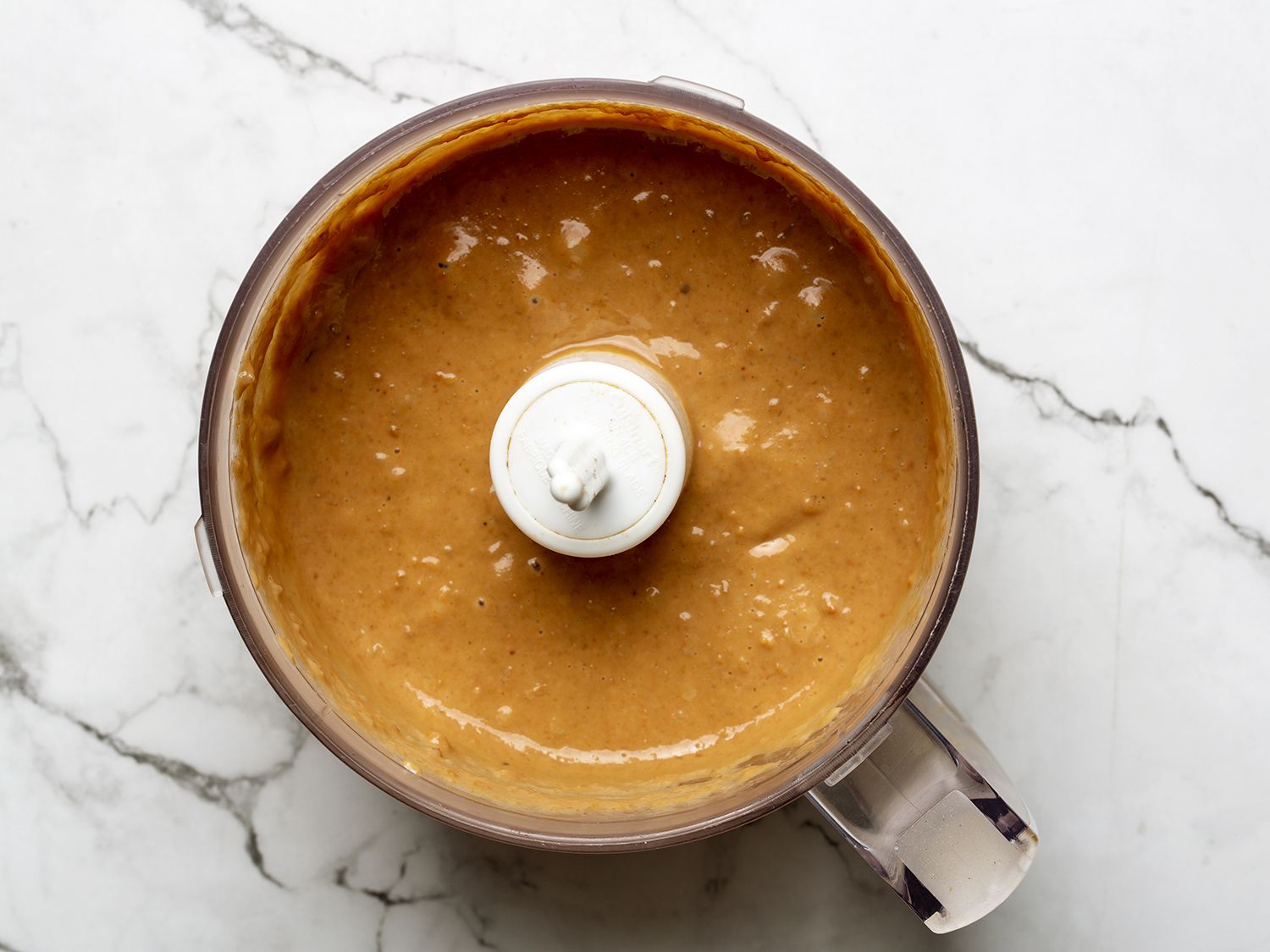 Nem lui dipping sauce in a food processor canister after blending