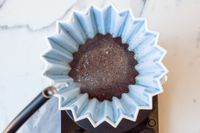 Water being poured into the Origami dripper