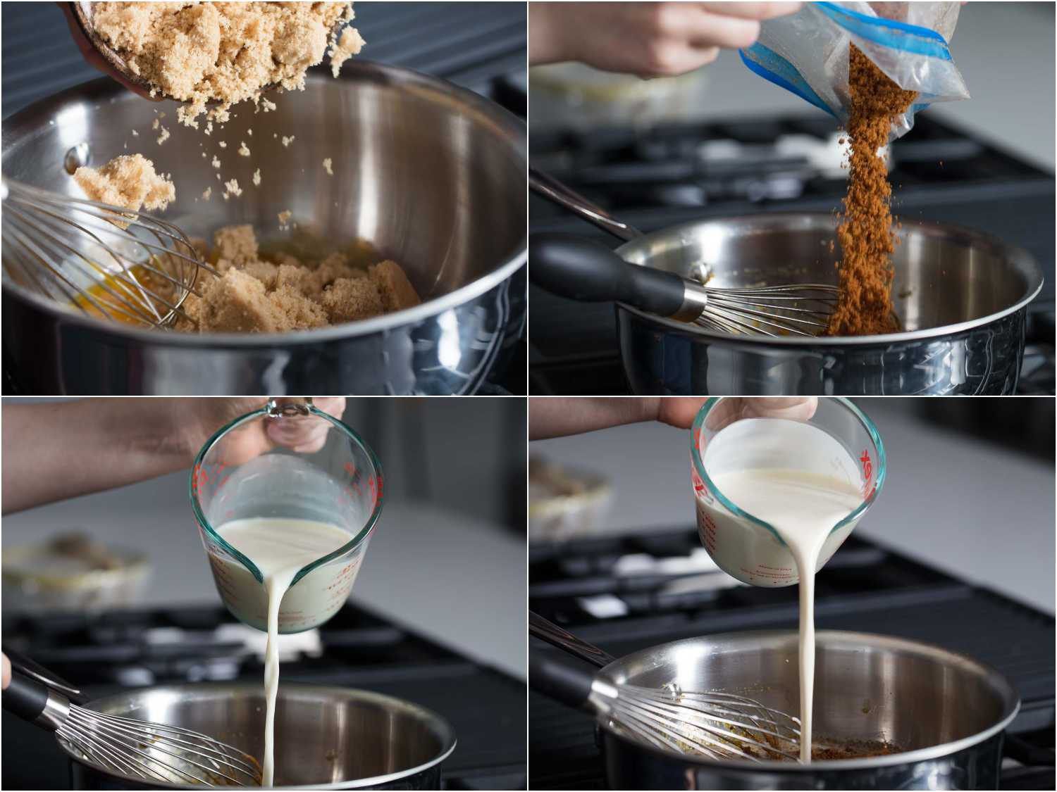 making the gingerbread ice cream base