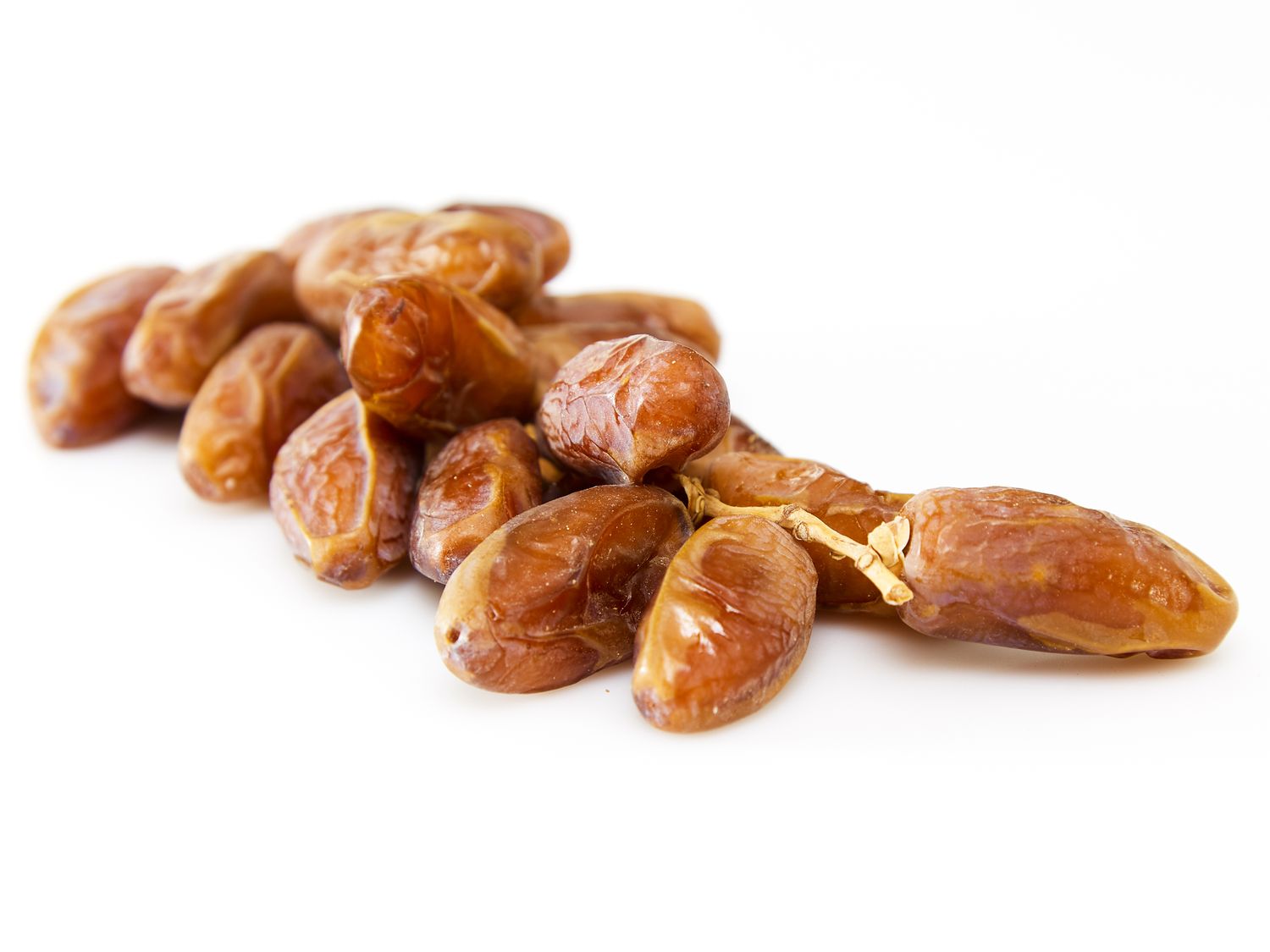 A cluster of dates on a white background