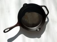 Victoria cast iron skillet on a white background