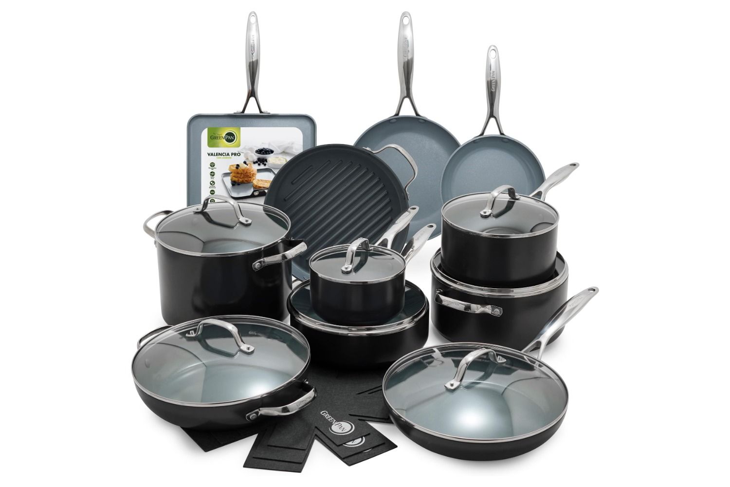 GreenPan 22 Piece Valencia Pro Ceramic Nonstick Cookware Set