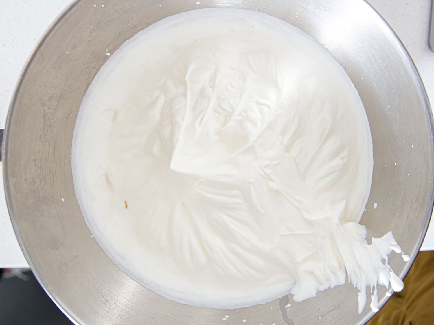 Bowl of whipped cream.