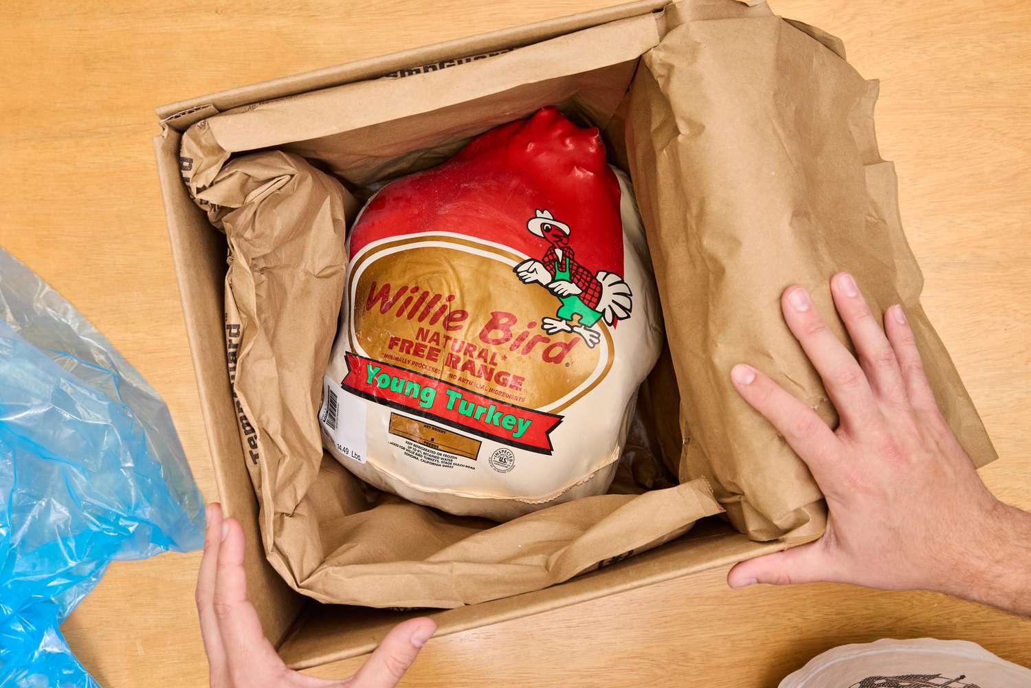 A Williams Sonoma Willie Bird Turkey packaged and in the box